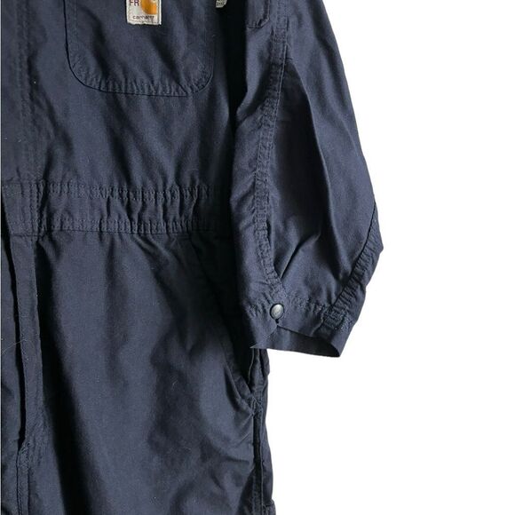 Carhartt Men's Flame Resistant Unlined Coverall Dark Blue Size Medium EUC 1 0449 - Picture 7 of 14